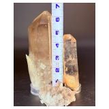 High-Clarity Smoky Quartz Specimen Set – Natural Point & Cluster Trio.  1 lb 14.8 oz / 876 g.