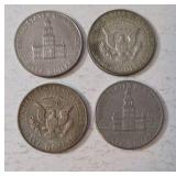 1967 and 1968 Kennedy Silver Half Dollars.  2 Bicentennial Kennedy Half Dollars.