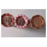 3 Rolls - 2009 Bicentennial Series Lincoln Cents (2009-D-BU-LogCabin);(2009-S-BU-Professional Life); (2009-S-BU-Bicentennial) - UNC.