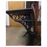 Antique School Desk with Folding Seat Wood & Cast Iron