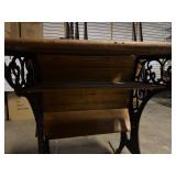 Antique School Desk with Folding Seat Wood & Cast Iron