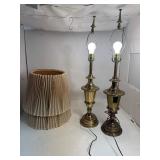 1960s Hollywood Regency Brass Westwood Lamps
