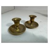 Brass Vases & Candle Holder