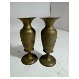 Brass Vases & Candle Holder