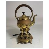 Vintage Ornate Brass Tilting Teapot on Stand w/ Burner