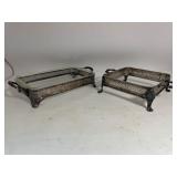 Lot of (2) Anchor Hocking Fire King Casserole Dish With Included Footed Silver Stand