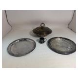 Lot of Silver Plates & Bowl With Lid