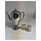 Keystoneware Chromium Plated Tea Pot USA & Candle Holders