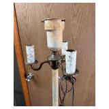 Vintage Four-Light Floor Lamp – White Onyx Stone Base