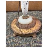 Vintage Four-Light Floor Lamp – White Onyx Stone Base