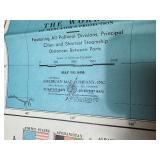 Vintage American Map Co world wall map colorprint series no. 9455