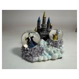 Vintage Westland Camelot musical snow globe with castle, 2 globes, wizard and dragon