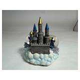 Vintage Westland Camelot musical snow globe with castle, 2 globes, wizard and dragon
