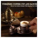 Generic Moroccan Style Metal Porcelain Espresso Cups Set of 2
