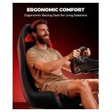 Racgting Foldable Racing Simulator Cockpit with Leather Seat