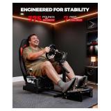 Racgting Foldable Racing Simulator Cockpit with Leather Seat