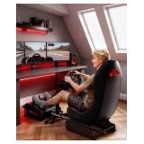 Racgting Foldable Racing Simulator Cockpit with Leather Seat