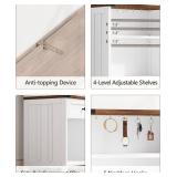 Whiurmezz Farmhouse Tall Nightstand with Bookshelf