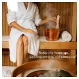 Alfiq Turkish Hammered Copper Sauna Bucket and Ladle Set