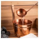 Alfiq Turkish Hammered Copper Sauna Bucket and Ladle Set