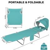 Romswi 2PK Folding Tanning Beach Chairs