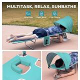 Romswi 2PK Folding Tanning Beach Chairs