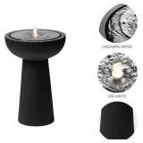 Puulye Outdoor Water Fountain with LED Light and Pump