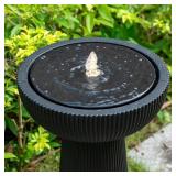 Puulye Outdoor Water Fountain with LED Light and Pump