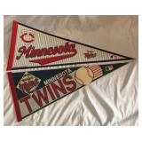 2 Minnesota Twins Baseball Pennants
