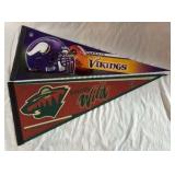 Minnesota Vikings and Wild Sports Pennants