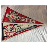 New York Yankees and Boston Red Sox Baseball Pennats