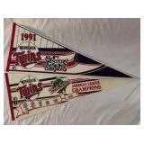 2 Minnesota Twins 1991 World Series Baseball Pennants