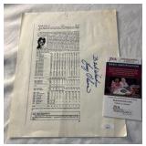 Tony Oliva Autographed With JSA COA Stat Sheet - Minnesota Twins Baseball