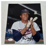 Rod Carew Autographed 8x10” Photo with JSA COA Minnesota Twins Baseball