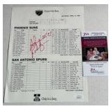 Alvin Robertson Autograph With JSA COA Basketball Lineup