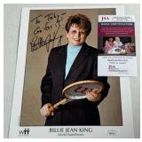 Billie Jean King Autograph With JSA COA Tennis Photo