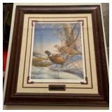 Herb Brooks Autographed "Uninvited Guests - Ringnecked Pheasants" by James Meger, Framed and Matted