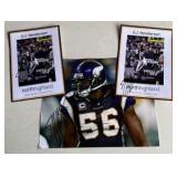 (3) EJ Henderson Autographed Minnesota Vikings Football Photo / Cards