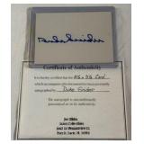 Duke Snider Autographed Post Card w/ COA