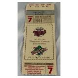 1991 World Series Game 7 Ticket - Minnesota Twins
