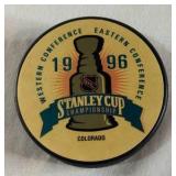 1996 Stanley Cup Championship Hockey Puck - Colorado Avalanche