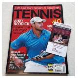 Andy Roddick Autographed Tennis Magazine with JSA COA