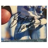 Barry Sanders Autographed Photo in Plaque w/ Football Card