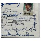 1989 Lou Gherig Stamp First Day of Issue Cover Autographed by - Jim Bunning, Robin Roberts, Ernie Harwell, Sparky Anderson, Al Kaline, Bob Doerr, Lee MacPhail, Duke Snider, George Kell with full JSA L