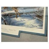 Herb Brooks Autographed "Fast Moving Game - Whitetail Deer" by James Meger, Framed and Matted