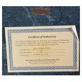 Barry Sanders Autographed Photo in Plaque w/ Football Card