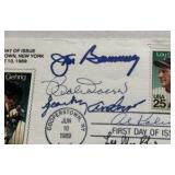1989 Lou Gherig Stamp First Day of Issue Cover Autographed by - Jim Bunning, Robin Roberts, Ernie Harwell, Sparky Anderson, Al Kaline, Bob Doerr, Lee MacPhail, Duke Snider, George Kell with full JSA L