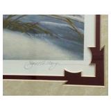 Herb Brooks Autographed "Uninvited Guests - Ringnecked Pheasants" by James Meger, Framed and Matted