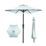 Outdoor Steel Market Patio Umbrella Decoration w/ Tilt, Crank Lift - 10ft