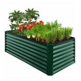 New 6x3x2ft Outdoor Metal Raised Garden Bed, Deep Root Box Planter for Vegetables, Flowers, Herbs, 269 Gallon Capacity, 100% Non Toxic Materials - Dark Green
